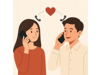 전화로 소통하는 연인